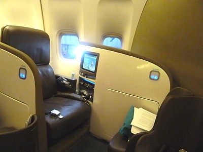 Air New Zealand Premier Business Class Cabin on a Boeing 747 Jun 2011