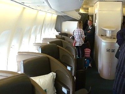 Air New Zealand Premier Business Class Cabin on a Boeing 747 Jun 2011