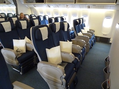 Air New Zealand Premium Economy Class Cabin on a Boeing 777 Jun 2011