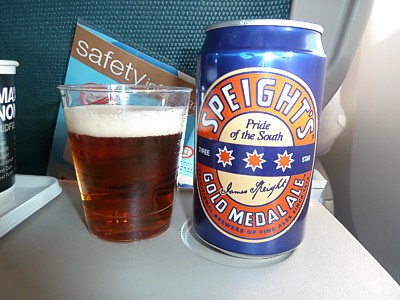 Speights Gold Medal ale on Air New Zealand Dec 2011
