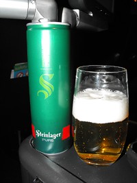 A Picture of AirNZ beer Steinlager pure Oct 2009