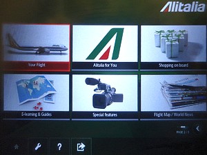 Alitalia inflight entertainment seatback TV