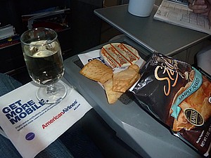 American Airlines First Class meal