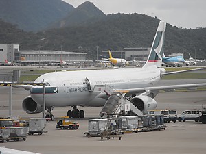 Cathay Pacific Airbus A330 at Hong Kong Jan 2011