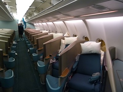 Cathay Pacific Airbus A330 Business Class seat Jan 2011
