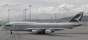 Cathay Pacific Boeing 747 at Hong Kong Jan 2011