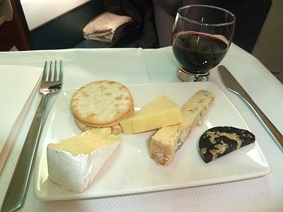 Cathay Pacific za Letu Jídlo Business Class SYD HKG Září 2015