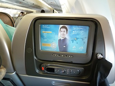 Cathay Pacific A330 inflight entertainment Jan 2011