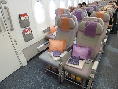 Emirates A380 Economy Class seat Dec 2011