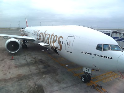 Emirates Boeing 777 at Auckland Nov 2011