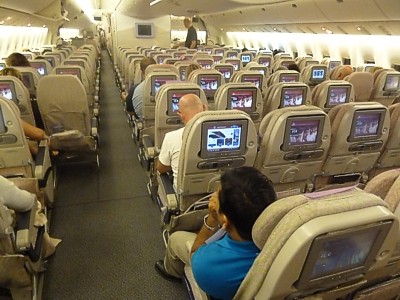 Emirates Boeing 777 Economy class seats Sept 2011