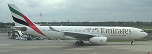 Emirates Airbus A330 at Dusseldorf March 2007