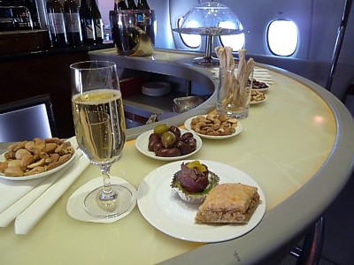 emirates business class a380 food