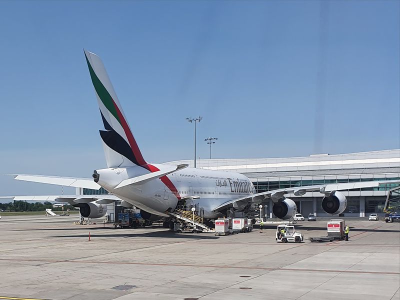 Emirates Airline A380 At Prague June 2019