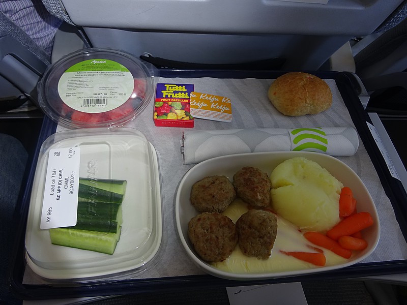 Finnair Inflight Meal Business Class HEL July 2016
