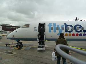 FlyBE Dash8 boarding at Gatwick June 2011