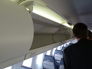 FlyBE Dash 8 luggage bins, June 2011