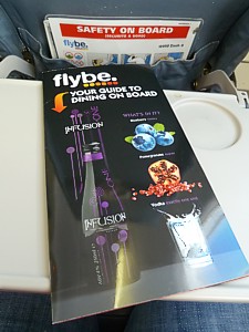 FlyBE Dash 8 inflight menu, June 2011