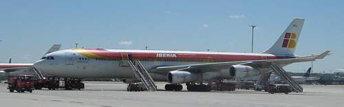 Iberia A340 at Madrid April 2005