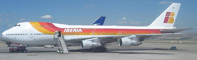 Iberia 747 at Madrid April 2005