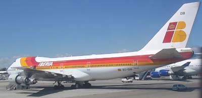 Iberia 747 at Madrid April 2005