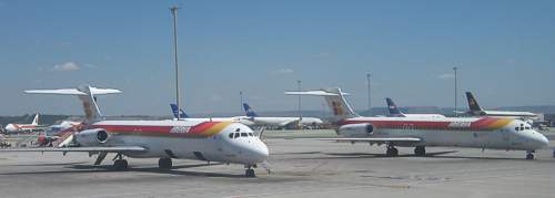 Iberia MD87s at Madrid April 2005
