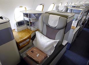Emirates A380 Business Class seats