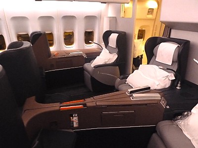 Qantas First Class seat Boeing 747 June 2011