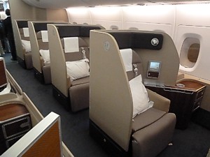 Qantas First Class seat Airbus A380 Nov 2011