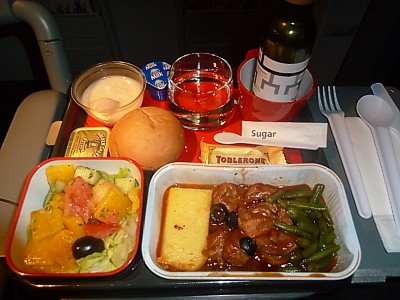Qantas International economy food SIN-SYD Nov 2011