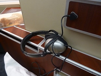 Qantas First Class headphones on the A380 November 2011