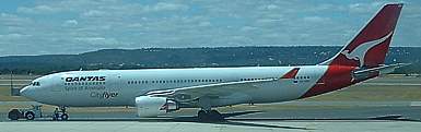 Qantas A330 at Perth, WA Feb 2004
