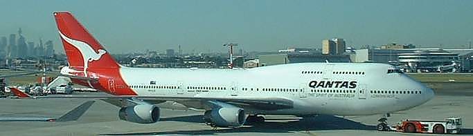 Qantas 747-400 Longreach at Sydney June 2002
