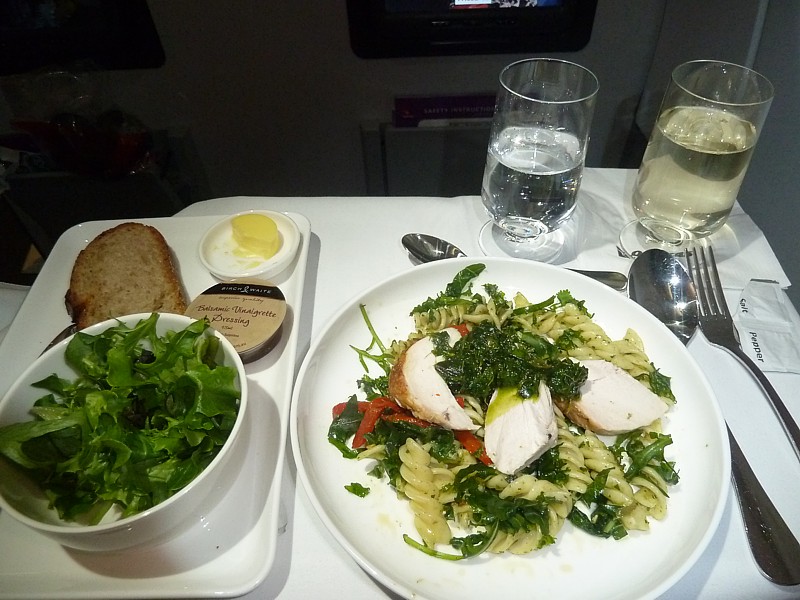 Qantas Inflight Meal Business Class SYD PER Jul 2015