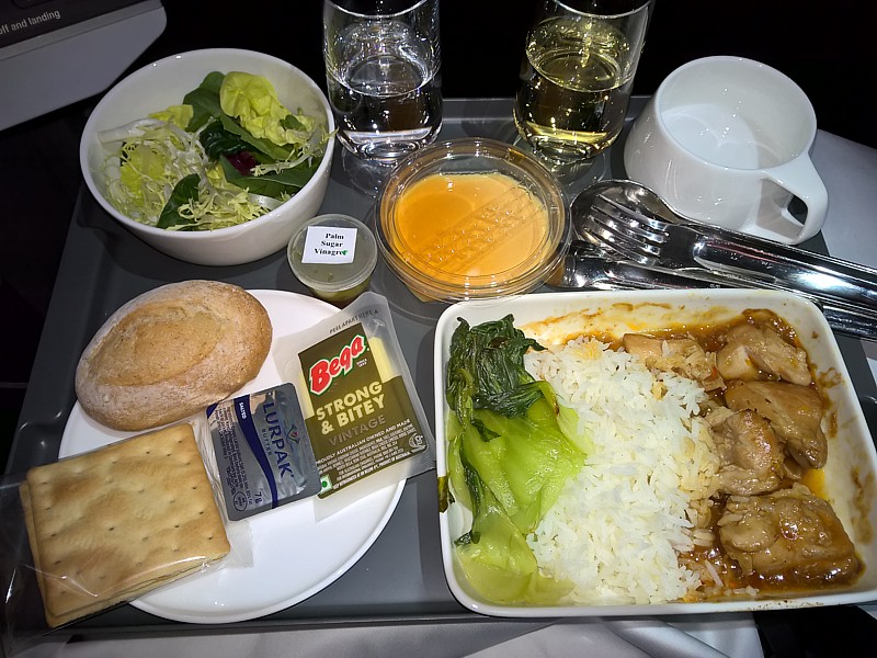 Qantas Inflight Meal Premium Economy HKG-SYD Dec 17
