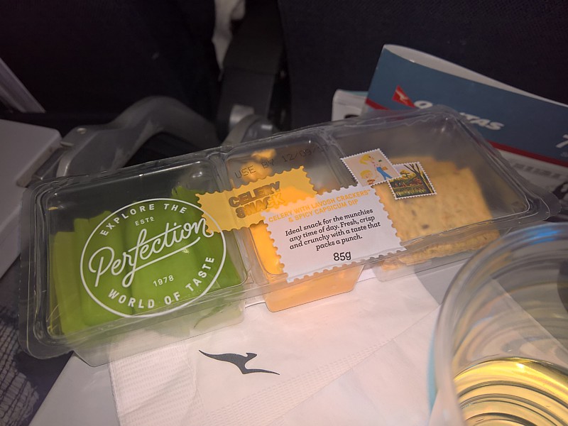 Qantas Inflight Snack Economy Class SYD BNE August 17