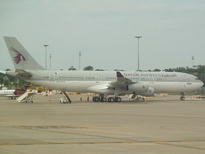 Qatar Airways A340 Gatwick July 14