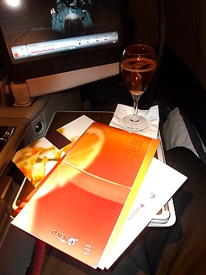 Qatar Airways Business class menu