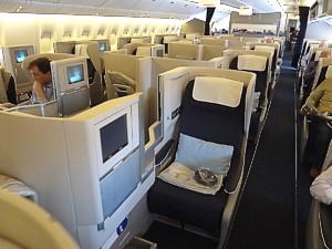 British Airways Boeing 777 Business Class seat 12K