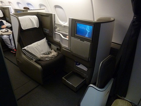 British Airways A380 Business Class seat 14A