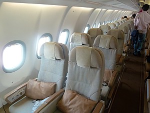 Etihad Airbus A340 Economy Class World Traveller bulkhead seat 38D