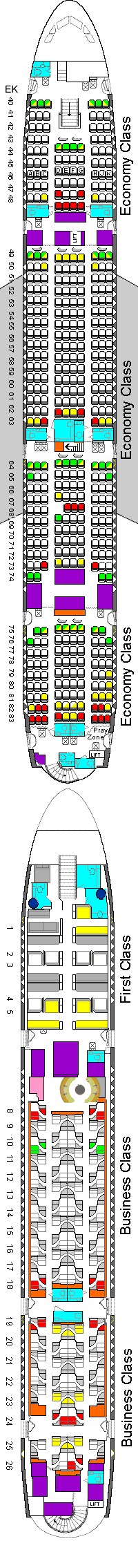 Etihad A380 seat map | EY A380-800 seating plan with pictures and best