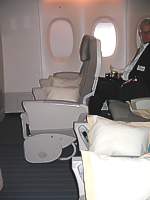 Economy Row 31 - Singapore Airlines new twin-desk Airbus at Toulouse on the Reveal day, Oct 15th 2007