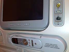 Economy IFE options - Singapore Airlines new twin-desk Airbus at Toulouse on the Reveal day, Oct 15th 2007