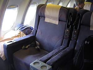 Economy seats on a Singapore Airlines 747