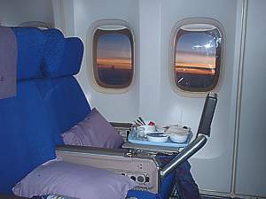 Economy seats on a Singapore Airlines 747