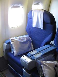 Economy seats on a Singapore Airlines 777