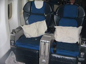 Business Class - the seat on a South African 747 Jan 2007