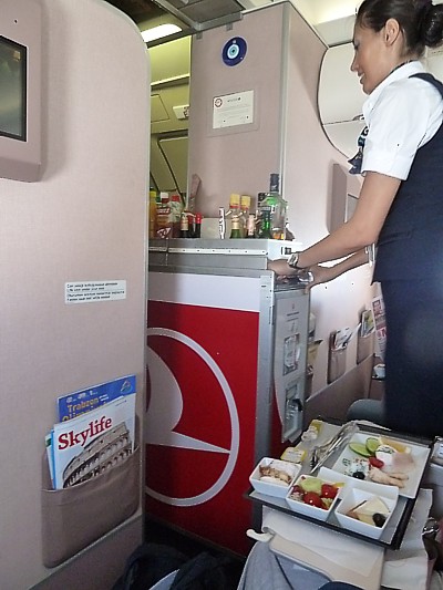 Business Class Turkish Airlines inflight service June 2011