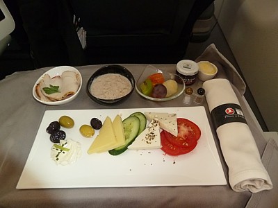 Turkish Airlines Food LHR-IST in Business June 2014